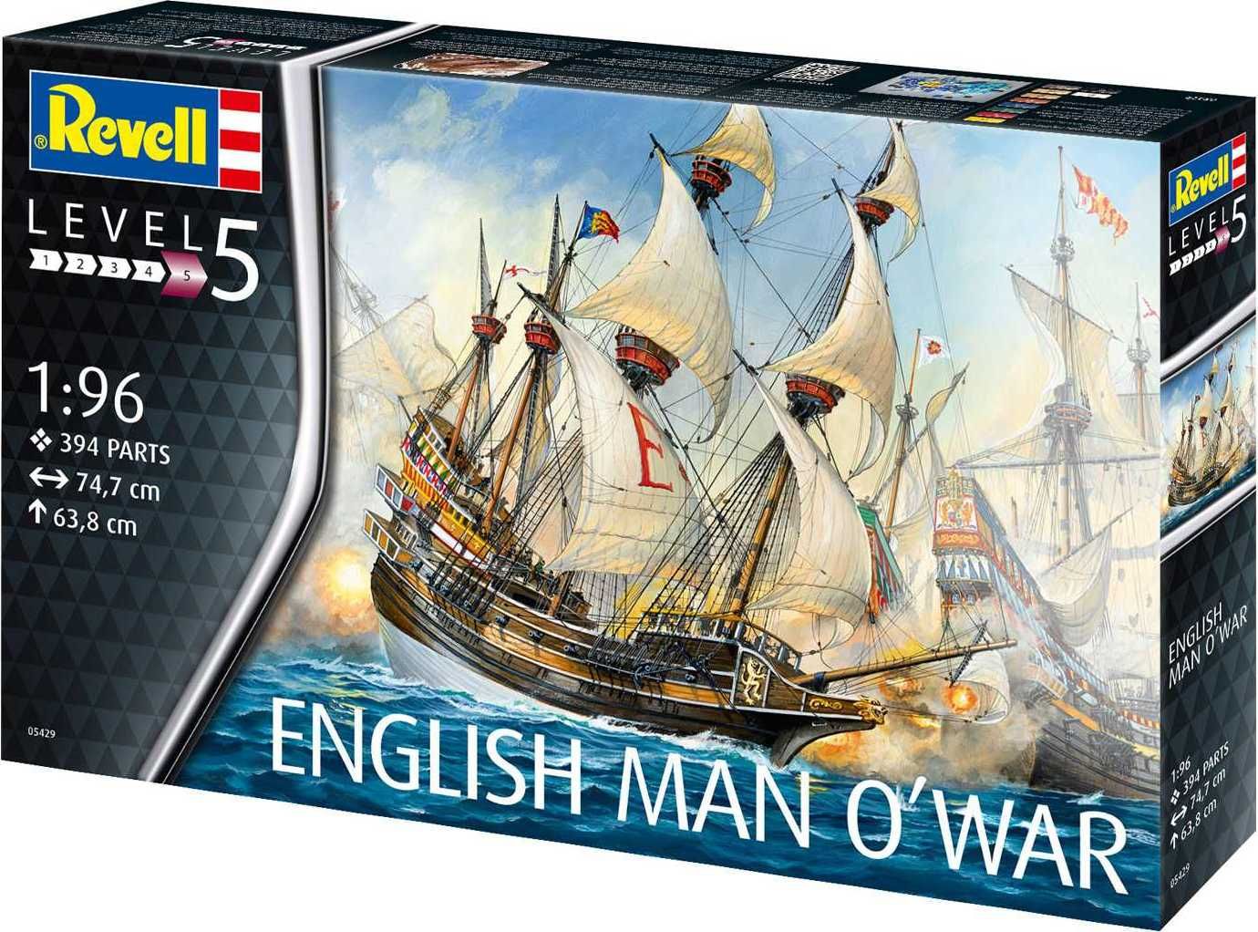 REVELL Plastic ModelKit loď 05429 - English Man O'War (1:96) - obrázek 2