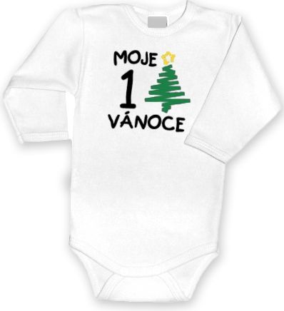 DEJNA Baby Dejna 1. Vánoce - Body dl. rukávek - bílé, vel. 92 92 (18-24m) - obrázek 1