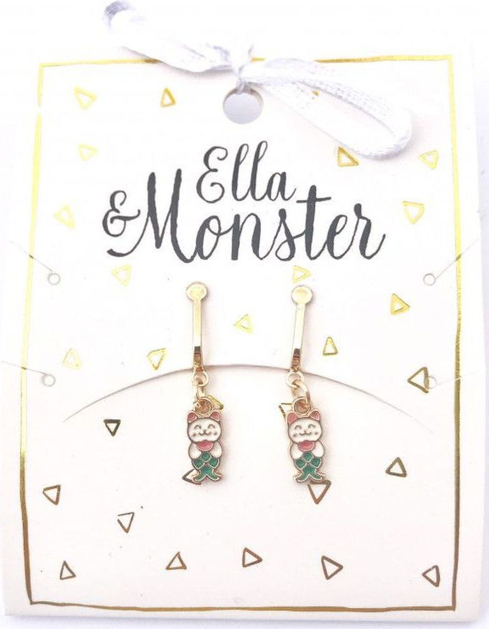 Ella & Monster Mermaid Cat Clip On Earrings uni - obrázek 1