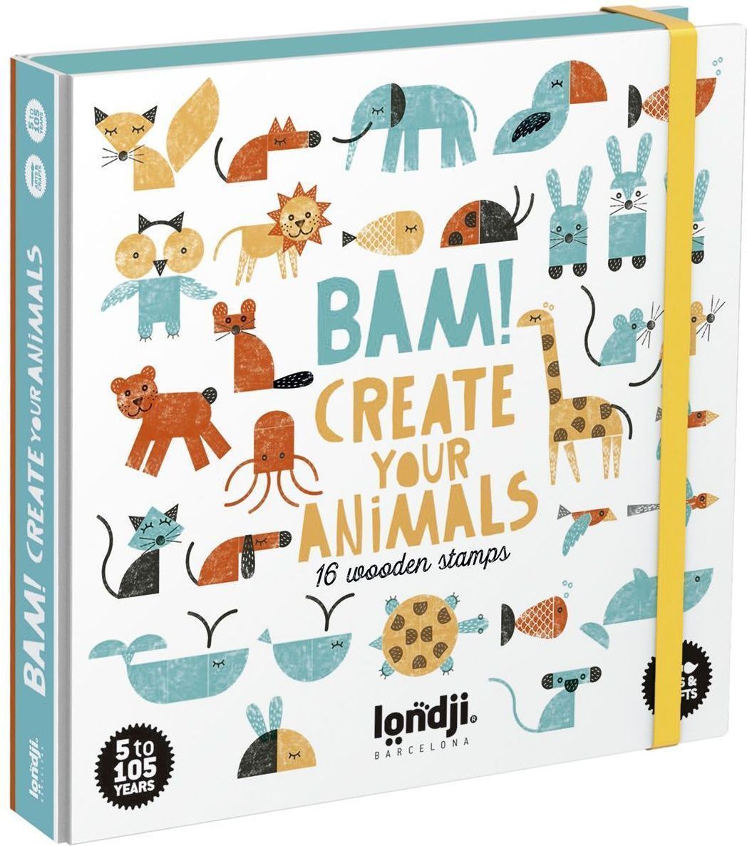 Londji Kreativní sada s razítky Bam! - Zvířata uni - obrázek 1