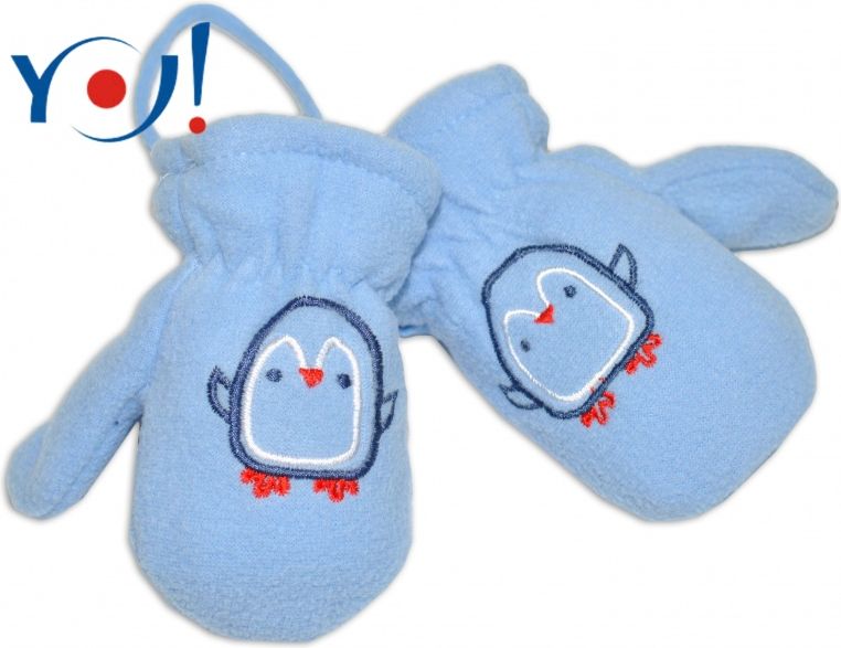 YO !  YO !  Zimní kojenecké polarové  rukavičky YO - sv. modré 12cm rukavičky - obrázek 1