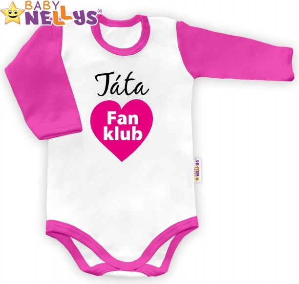 Baby Nellys Baby Nellys Body dlouhý rukáv vel. 80, Táta Fan klub - holka 80 (9-12m)