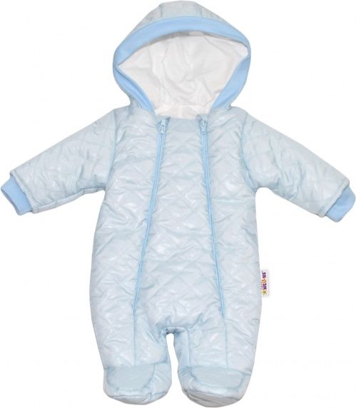 Baby Nellys Kombinézka s kapuci Lux Baby Nellys ®prošívaná - sv. modrá, vel. 62 62 (3-6m) - obrázek 1