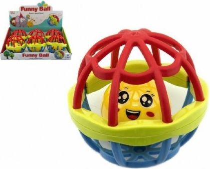 Teddies Chrastítko míček plast 10cm 6ks v boxu 6m+ - obrázek 1