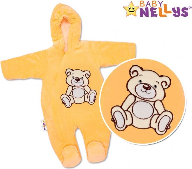 Baby Nellys BABY NELLYS Kombinézka/overálek Teddy Bear, velikost: 68 - lososová 68 (4-6m) - obrázek 1