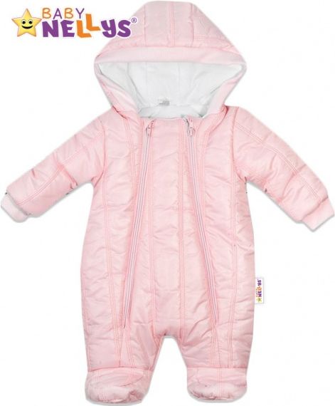 Baby Nellys Kombinézka s kapuci Lux Baby Nellys ®prošívaná - sv. růžová, vel. 62 62 (3-6m) - obrázek 1