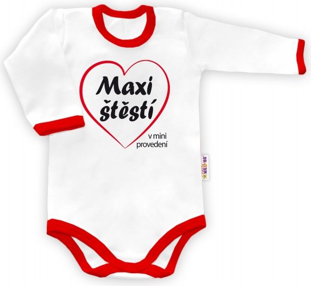 Baby Nellys Baby Nellys Body dlouhý rukáv vel. 68, Maxi štěstí 68 (4-6m) - obrázek 1