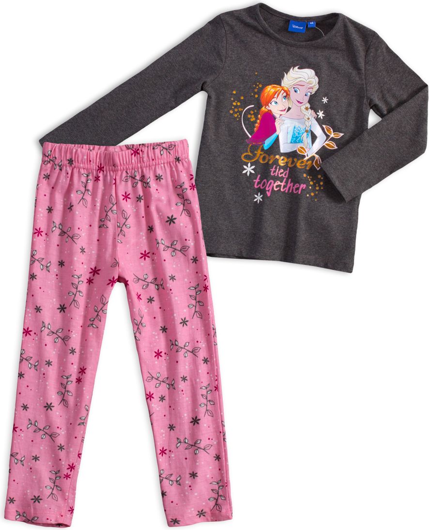 Dívčí pyžamo DISNEY FROZEN ANNA a ELSA šedé Velikost: 128 - obrázek 1