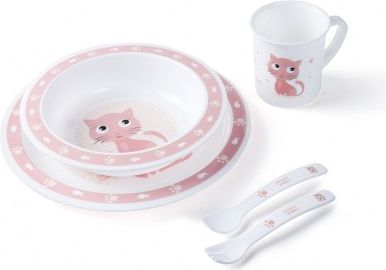 Canpol Babies Canpol babies Plastová sada nádobí Cute Animals - Kočička - obrázek 1