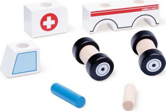 WONDERWORLD Dřevěná Mini stavebnice sanitka - obrázek 2