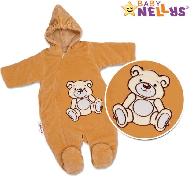 Baby Nellys BABY NELLYS Kombinézka/overálek Teddy Bear, velikost  68 - hnědá - obrázek 1