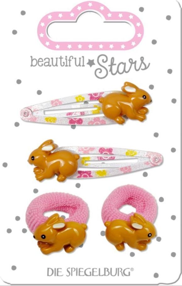 Spiegelburg Hair Clip + Hair Tie Rabbit Hair Accessories uni - obrázek 1