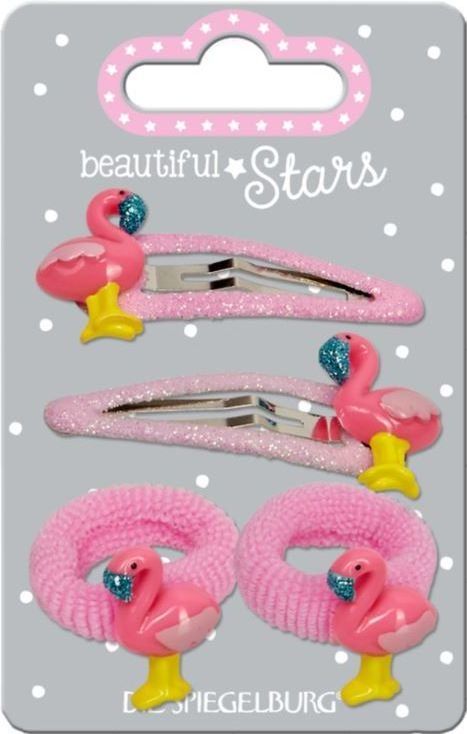 Spiegelburg Hair Clip + Hair Tie Flamingo Trend Hair Accessories uni - obrázek 1
