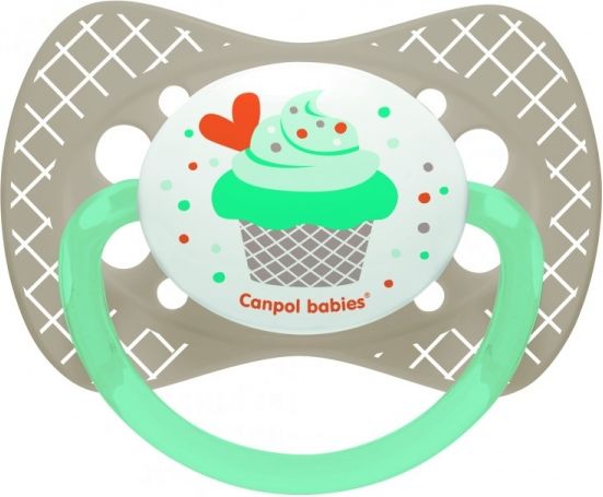Canpol Babies Sada 2 ks symetrických dudlíků, 6 - 18 m, Canpol Babies - Wild heart, Cupcake - obrázek 1