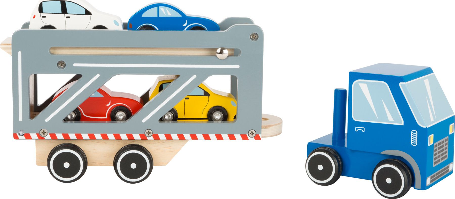 SMALL FOOT BY LEGLER Small Foot Dřevěný transporter s 4 auty Premium - obrázek 6