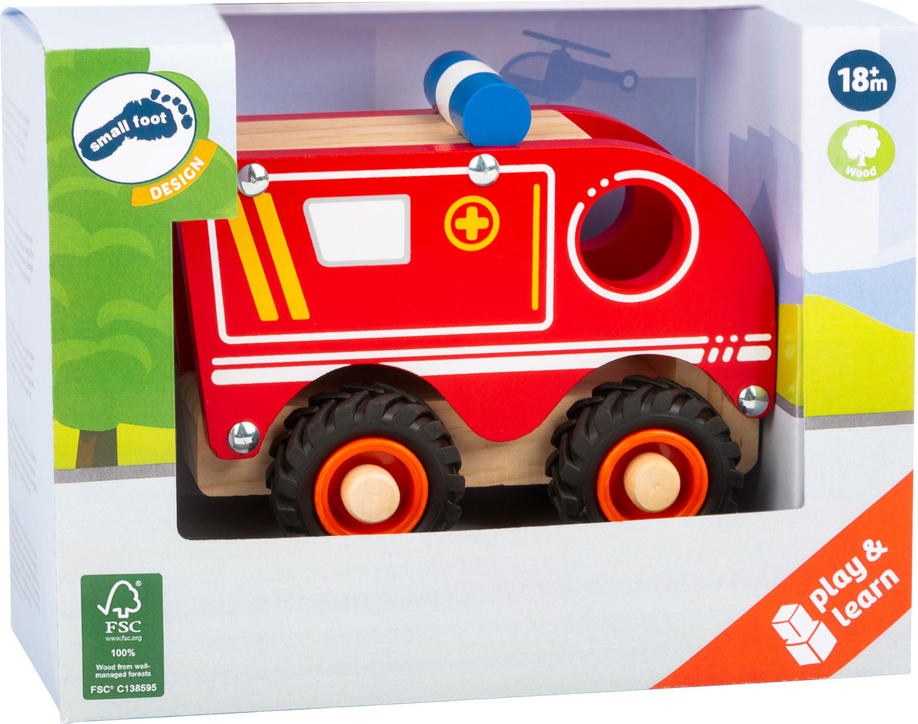 SMALL FOOT BY LEGLER Small Foot Dřevěné auto Ambulance - obrázek 6