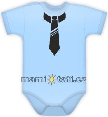 DEJNA Baby Dejna Body kr. rukávek s potiskem kravaty - sv. modré - obrázek 1