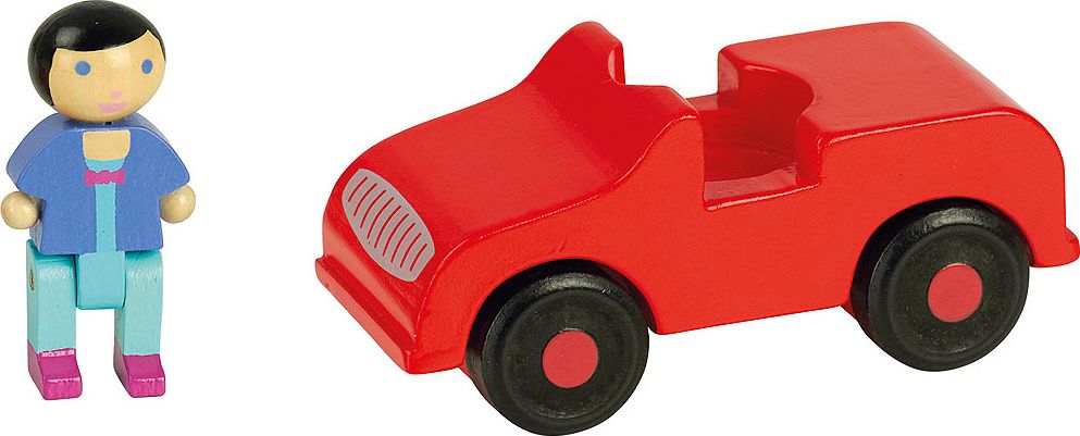 Jeujura Dřevěná auto červené - obrázek 1