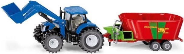 SIKU Farmer - Traktor New Holland s předním nakladačem a vlekem, 1:50 - obrázek 1