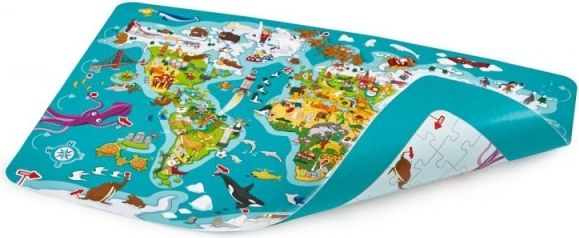 Dětské puzzle - Mapa světa 2 v 1 - obrázek 4