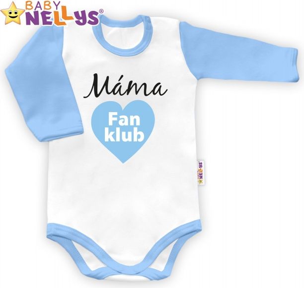 Baby Nellys Baby Nellys Body dlouhý rukáv vel. 56, Máma Fan klub - kluk 56 (1-2m) - obrázek 1
