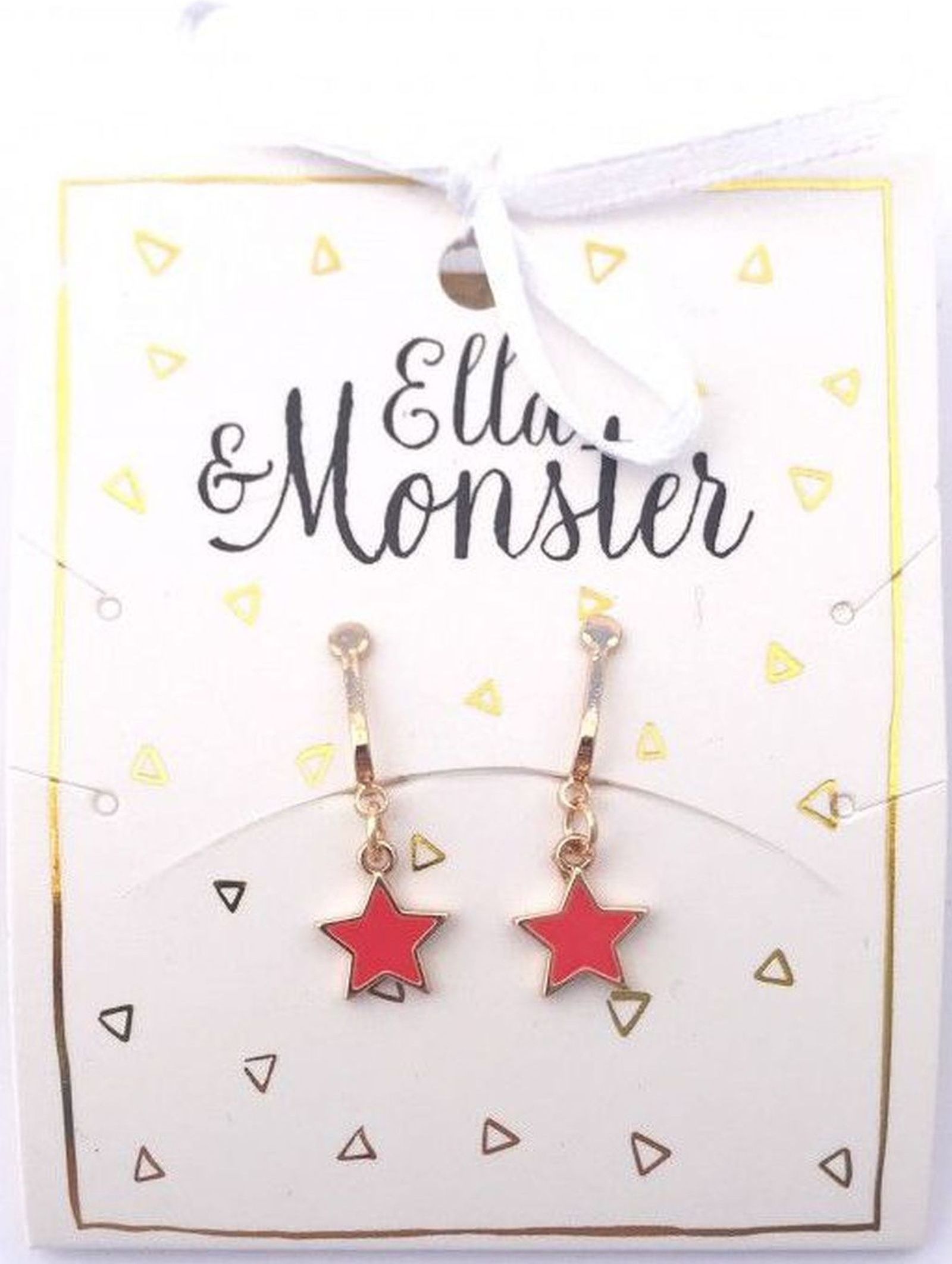 Ella & Monster Red Star Clip On Earrings uni - obrázek 1