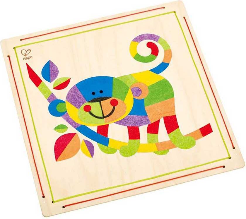 Hape HAPE dřevěné hračky - dřevěná mozaika z písku opice - obrázek 1
