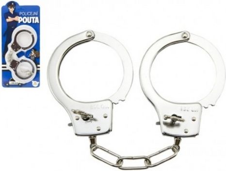 Pouta policejní kov 17cm s klíčem na kartě - obrázek 1