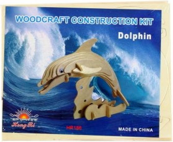 Puzzle dřevěné 3D Delfín - obrázek 1