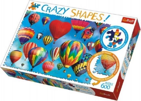 Puzzle Barevné balóny 600 dílků Crazy Shapes 68x48cm v krabici 40x27x6cm - obrázek 1