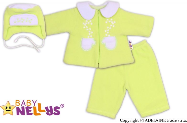 Baby Nellys Kabátek, čepička a kalhoty Baby Nellys ®- zelená - obrázek 1