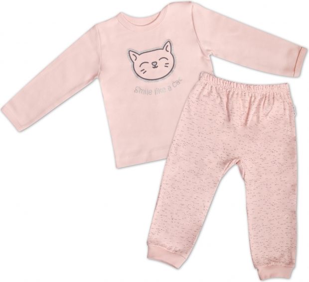 Mamatti Mamatti Bavlněné pyžamko Cat - růžové - obrázek 1
