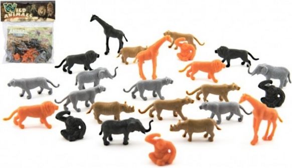 Zvířátko safari ZOO s mapou plast 3-5cm 24ks v sáčku - obrázek 1