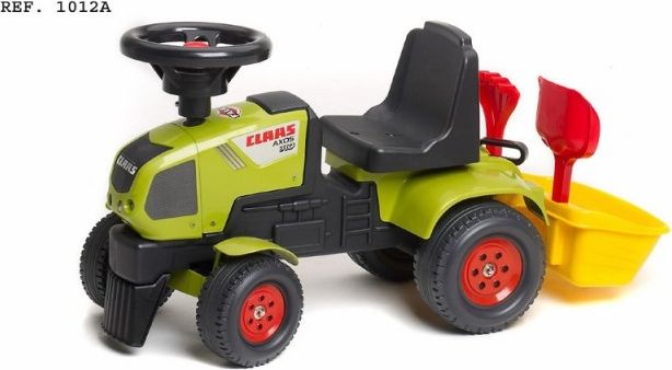 Falk Odstrkovadlo - traktor Claas Axos 310 s volantem a přívěsným - obrázek 1