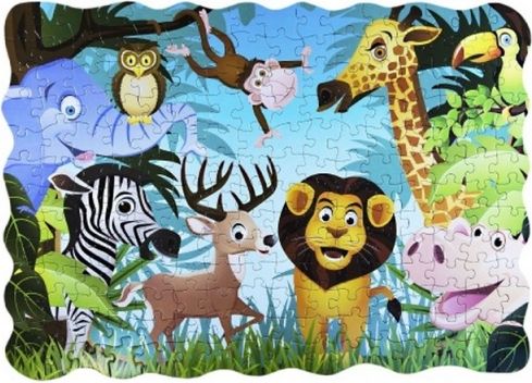 Puzzle safari ZOO 640x90cm 208ks v krabici 28x24x9cm - obrázek 3