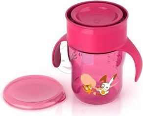 AVENT První hrneček růžový od 12 měsíců, 260 ml - obrázek 1