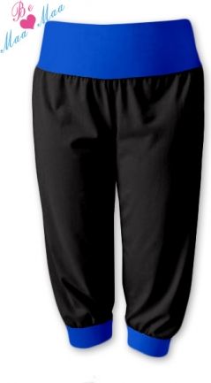 Be MaaMaa Sportovní 3/4 legíny CAPRI - černé/tm.modrá, vel. L/XL - obrázek 1