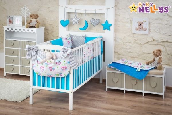 Baby Nellys Mega sada Be LOVE - Modrá/šedá - Sovičky - obrázek 1