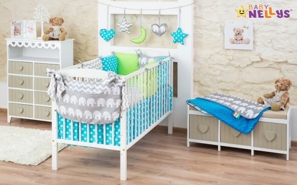 Baby Nellys Mega sada Be LOVE - Slon šedý - obrázek 1