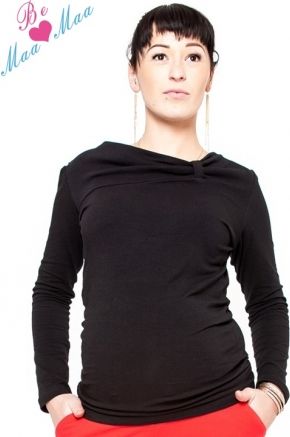 Be MaaMaa Těhotenské triko Vanessa - černé - obrázek 1