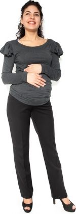 Be MaaMaa Společenské těhotenské kalhoty BEA - černé - XL - obrázek 1
