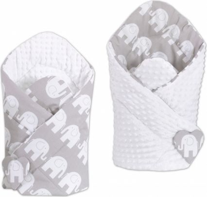 Mamo Tato Oboustranná zavinovačka Minky Baby - Slon šedý/bílá - obrázek 1