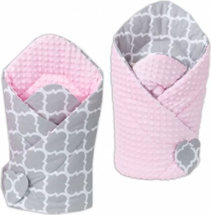 Mamo Tato Oboustranná zavinovačka Minky Baby - Maroko šedé/sv. růžová - obrázek 1