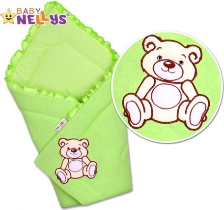 Baby Nellys Zavinovačka Teddy Bear - jersey - zelená - obrázek 1