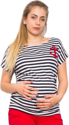 Be MaaMaa Těhotenské triko/halenka - Navy, vel. L - obrázek 1