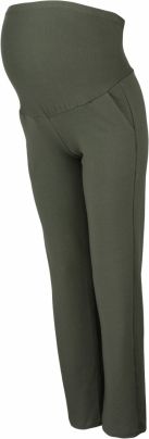 Be MaaMaa Těhotenské kalhoty s elastickým pásem a kapsami - khaki, vel. M - obrázek 1
