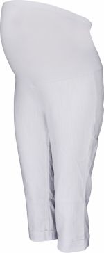 Be MaaMaa Těhotenské 3/4 kalhoty s elastickým pásem - bílé, vel. XXL - obrázek 1