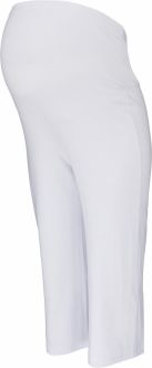 Be MaaMaa Těhotenské 3/4 tepláky s elastickým pásem - bílé - obrázek 1