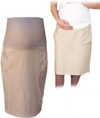 Be MaaMaa Těhotenská sportovní sukně s kapsami - béžová, vel. XXXL - obrázek 1
