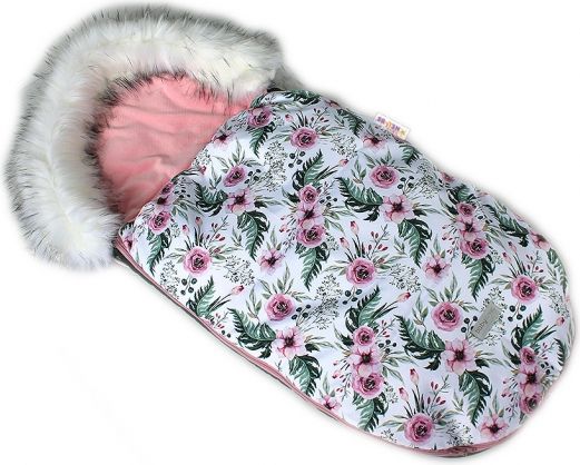Baby Nellys Fusák, spacáček 105x55 Velvet Winter Lux - Flowers - obrázek 1